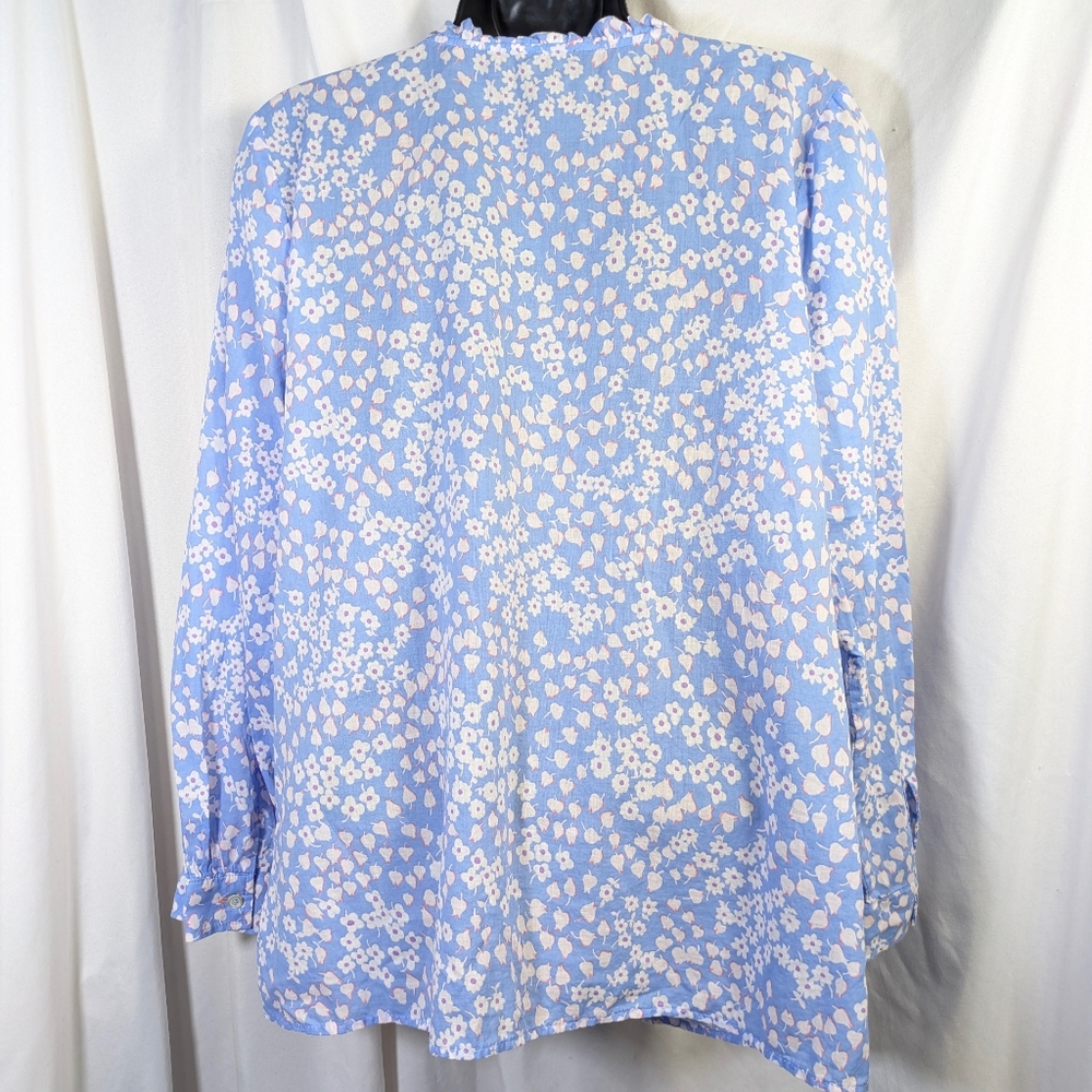 Talbots Women's Floral Pintuck Popover Cotton Top Casual Spring Summer Mp‎ - Picture 3 of 11